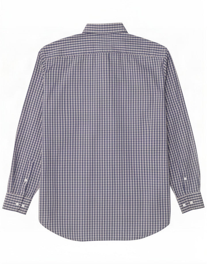 Etro Herrenhemd Größe 43 Große blaue Gingham-Baumwolle