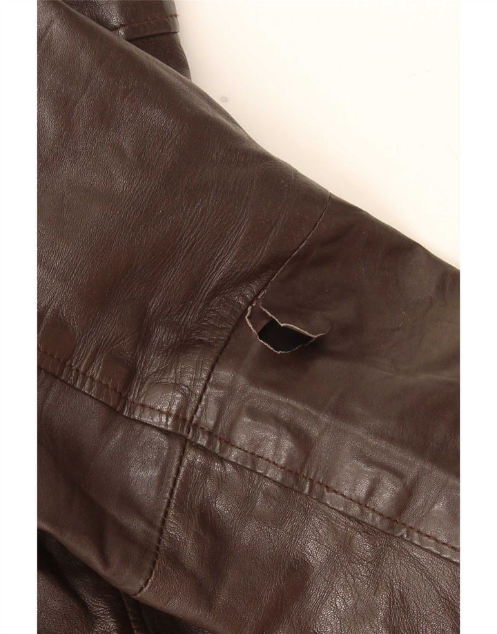 Jack & Jones Herren Lederjacke UK 40 Large Braun