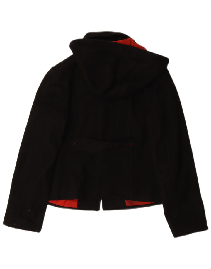 Laura Ashley Duffle-Jacke mit Kapuze für Damen, UK 12, mittlere schwarze Wolle