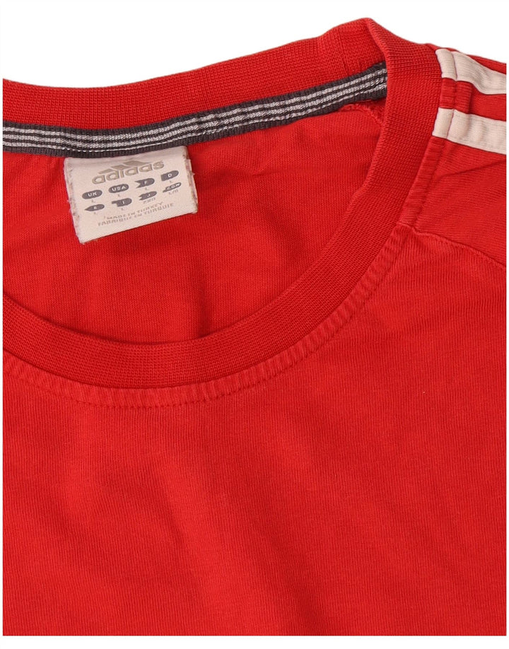 Adidas Herren T-Shirt Top Große rote Baumwolle