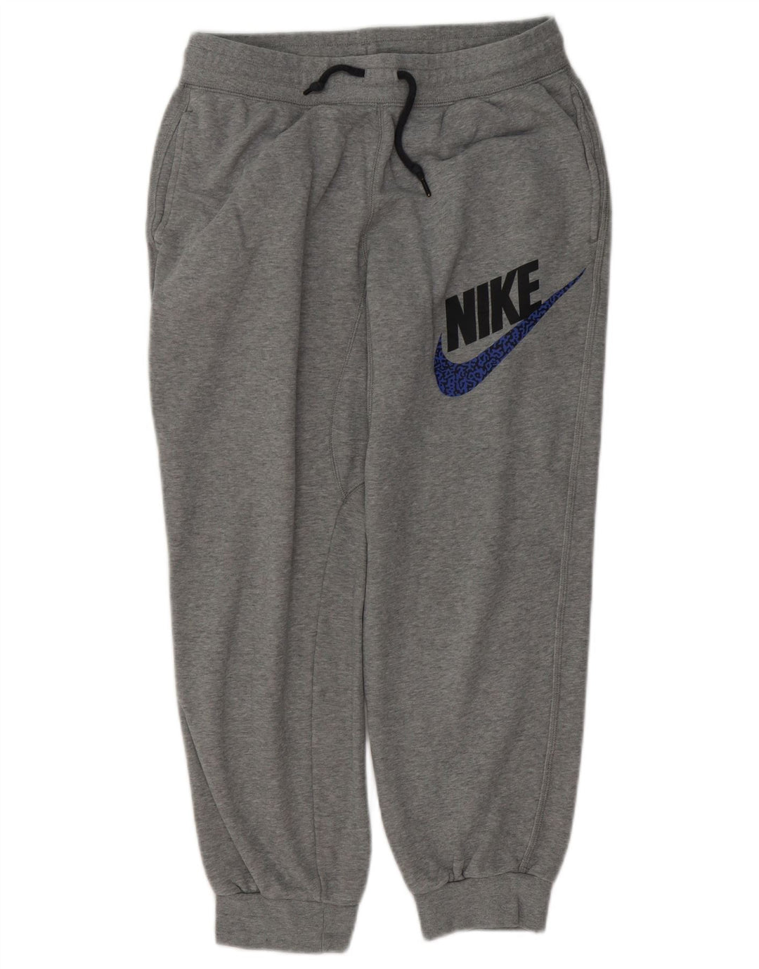 NIKE Herren-Trainingshose mit Grafik, mittelgraue Baumwolle