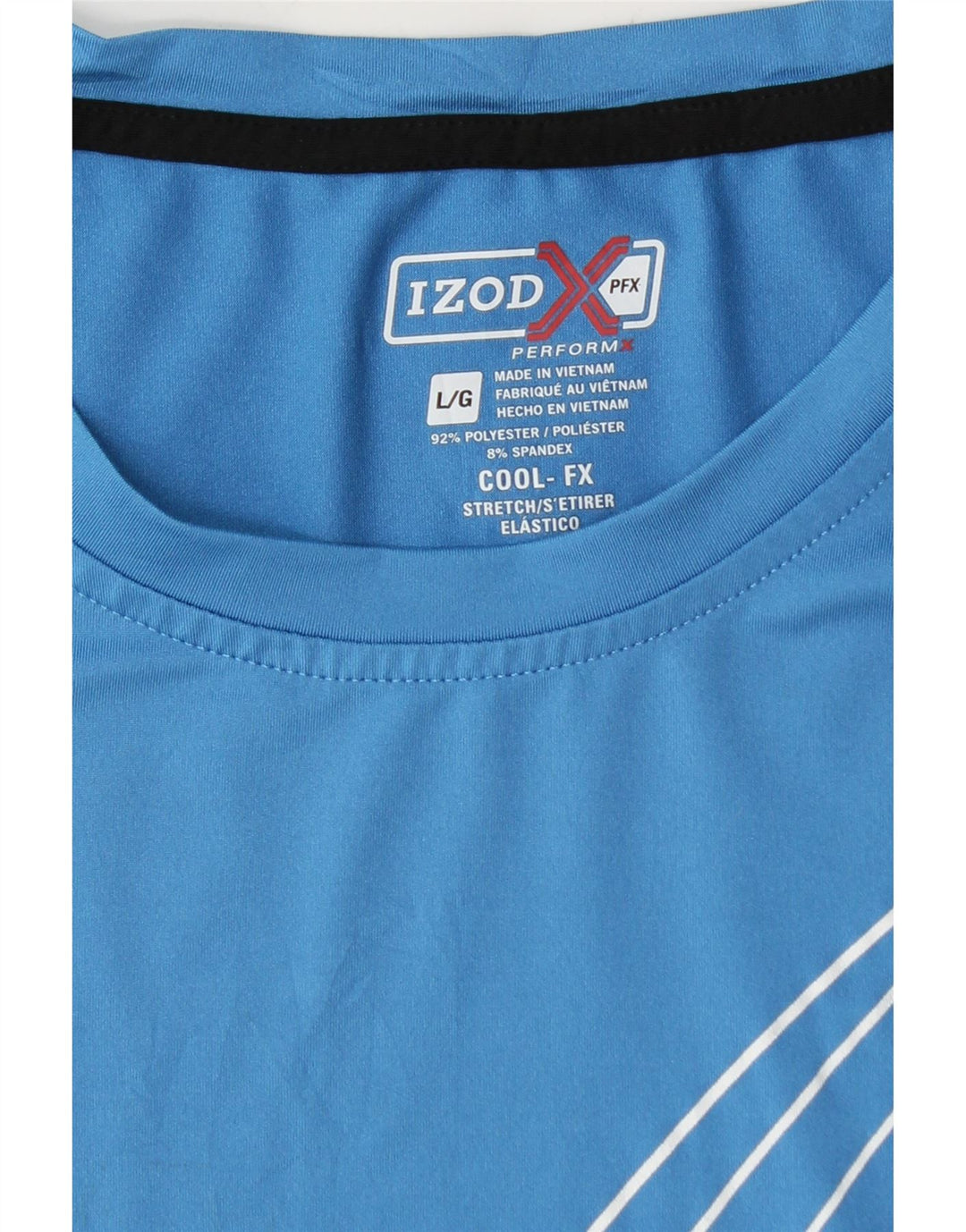 Izod Herren-T-Shirt-Oberteil, groß, blau gestreift, Polyester