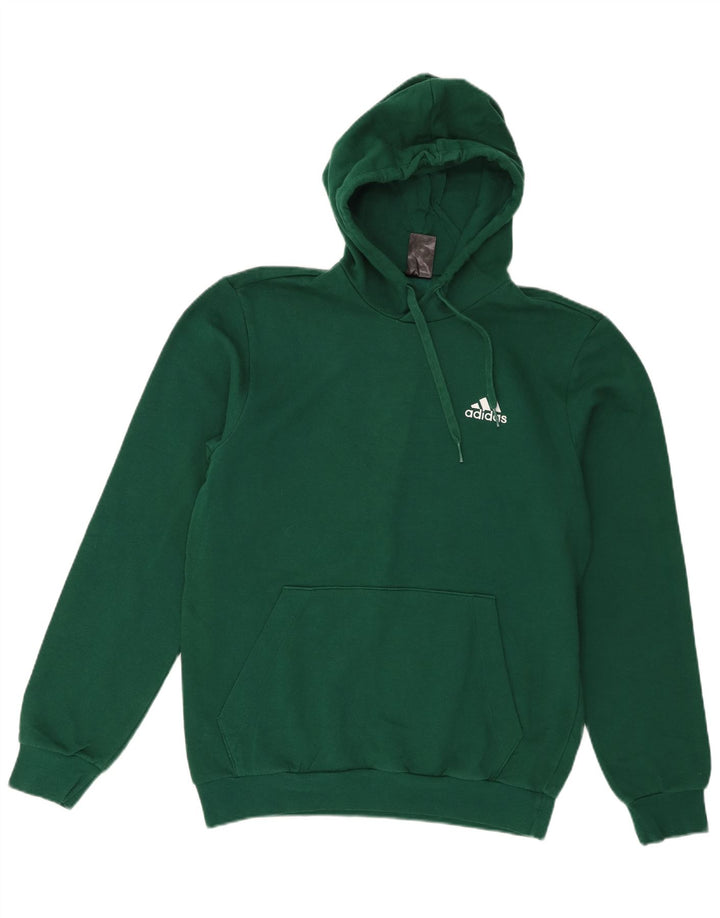 Adidas Herren Kapuzenpullover aus mittelgrüner Baumwolle
