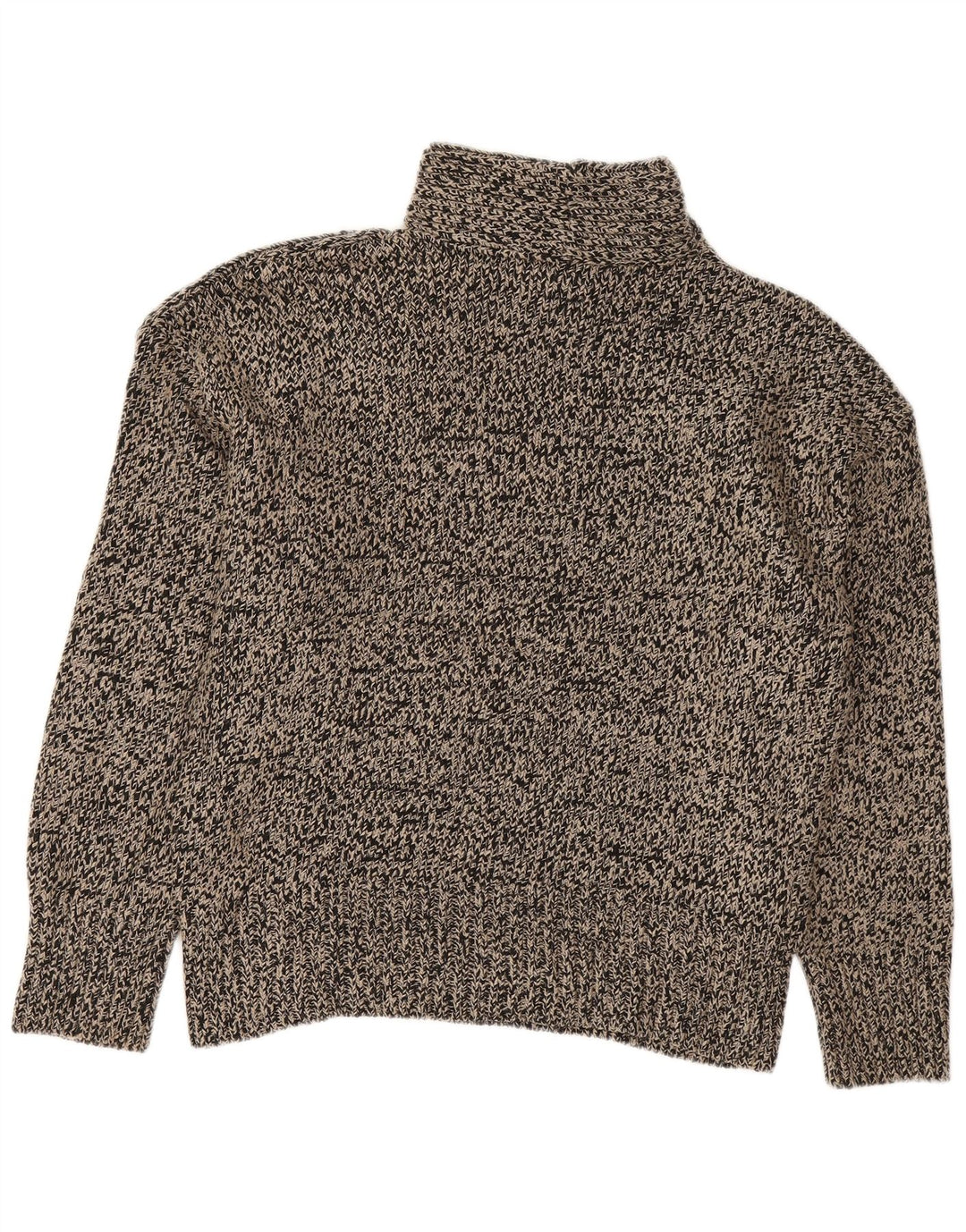 Zara Damen-Pullover mit Rollkragen, Gr. 14, Mittelschwarz, geflecktes Acryl