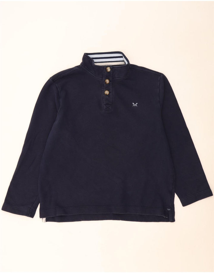 CREW CLOTHING Herren-Sweatshirt mit Knopfkragen, 2XL, Marineblau, Baumwolle