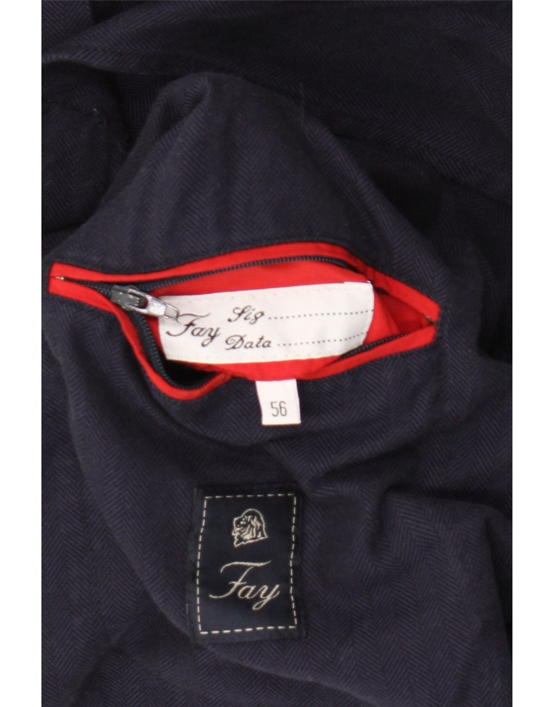 Fay Herren-Blazer mit 3 Knöpfen, IT 56 3XL, marineblau, Fischgrätenmuster