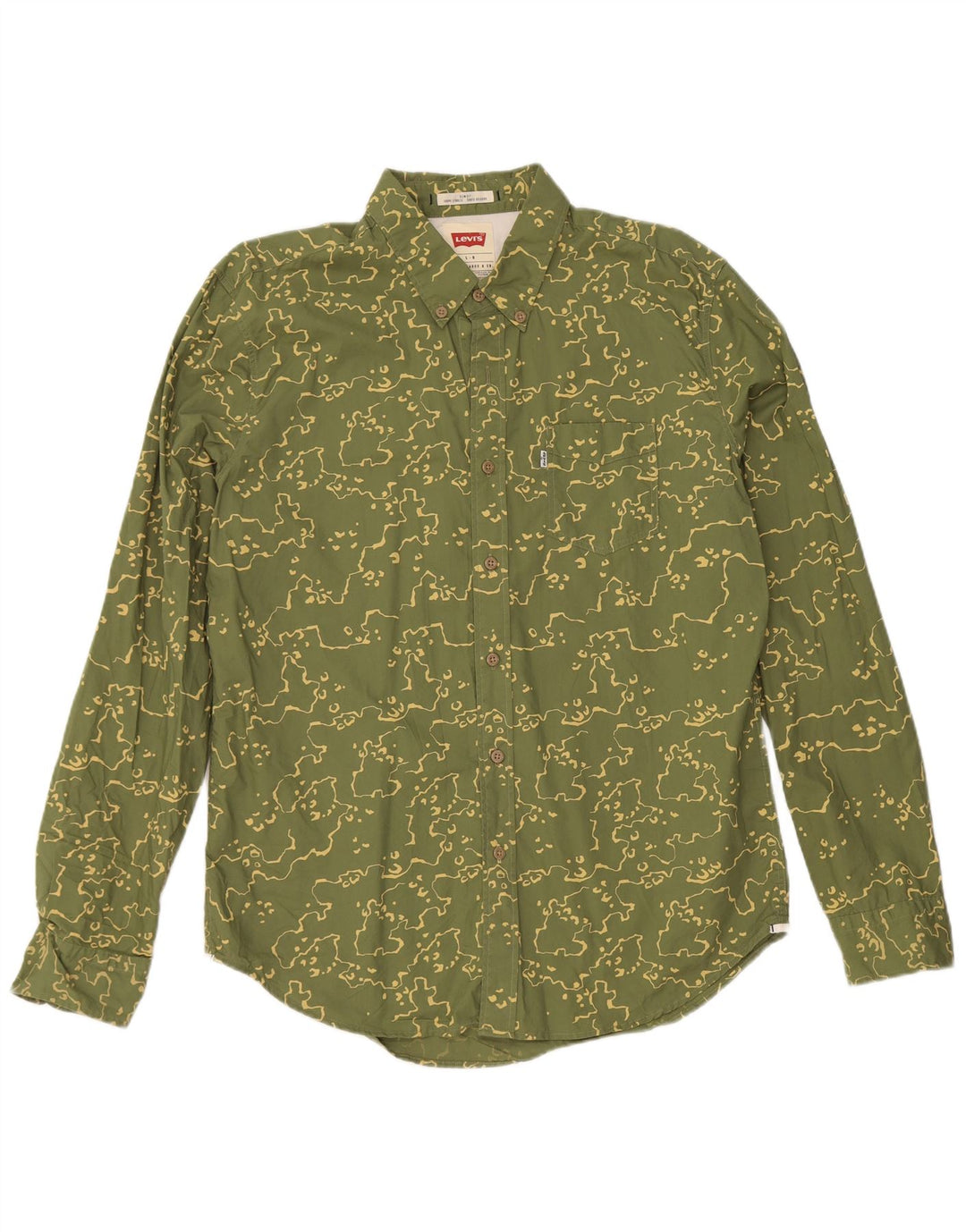 Levi's Herren-Slim-Fit-Hemd, groß, grün, Camouflage-Baumwolle