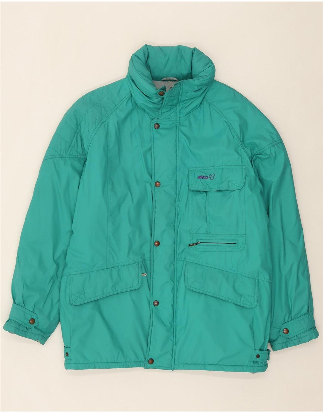 BAILO Mens Long Sleeve Windbreaker Jacket IT 48 Medium Turquoise Vintage Bailo and Second-Hand Bailo from Messina Hembry 