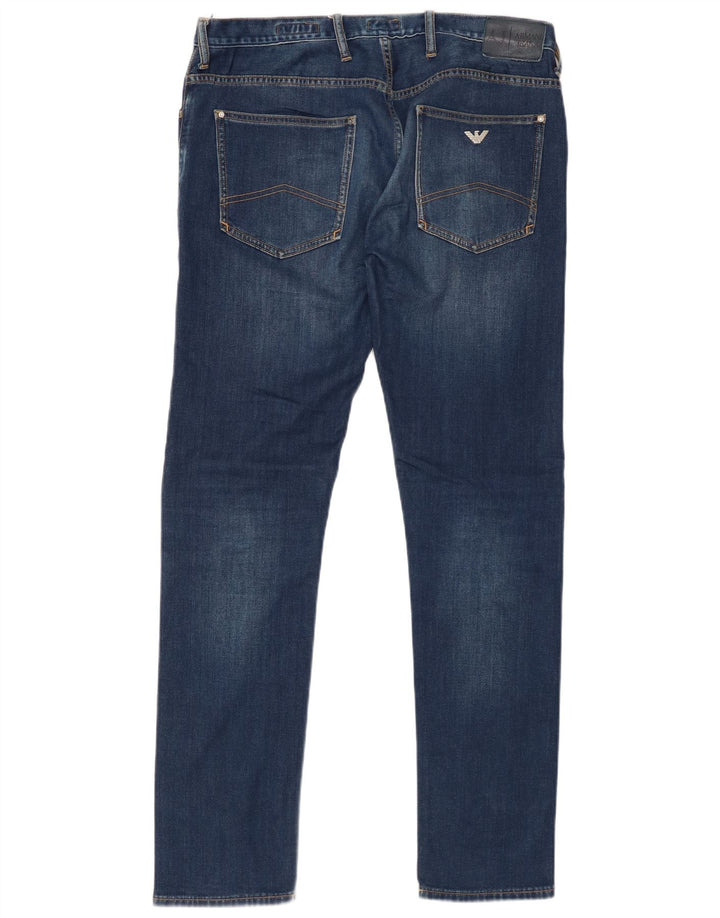 ARMANI Herren Skinny Jeans W33 L34 Blaue Baumwolle