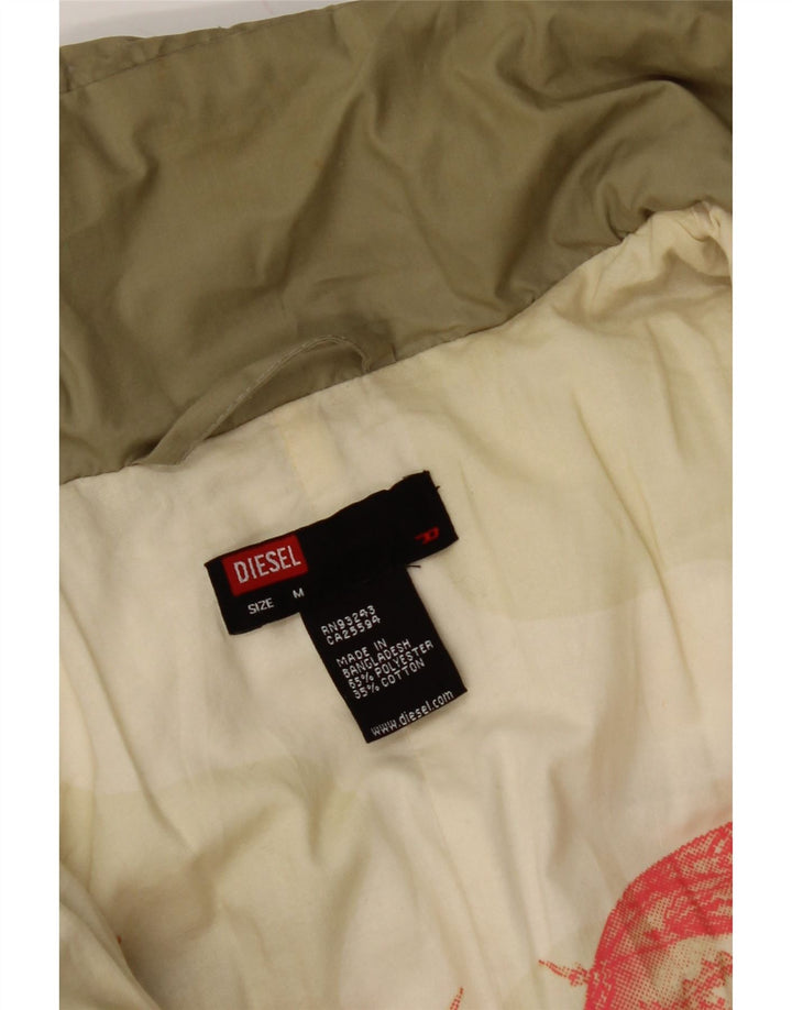 DIESEL Wattierte Damenjacke UK 14 Medium Khaki Polyester