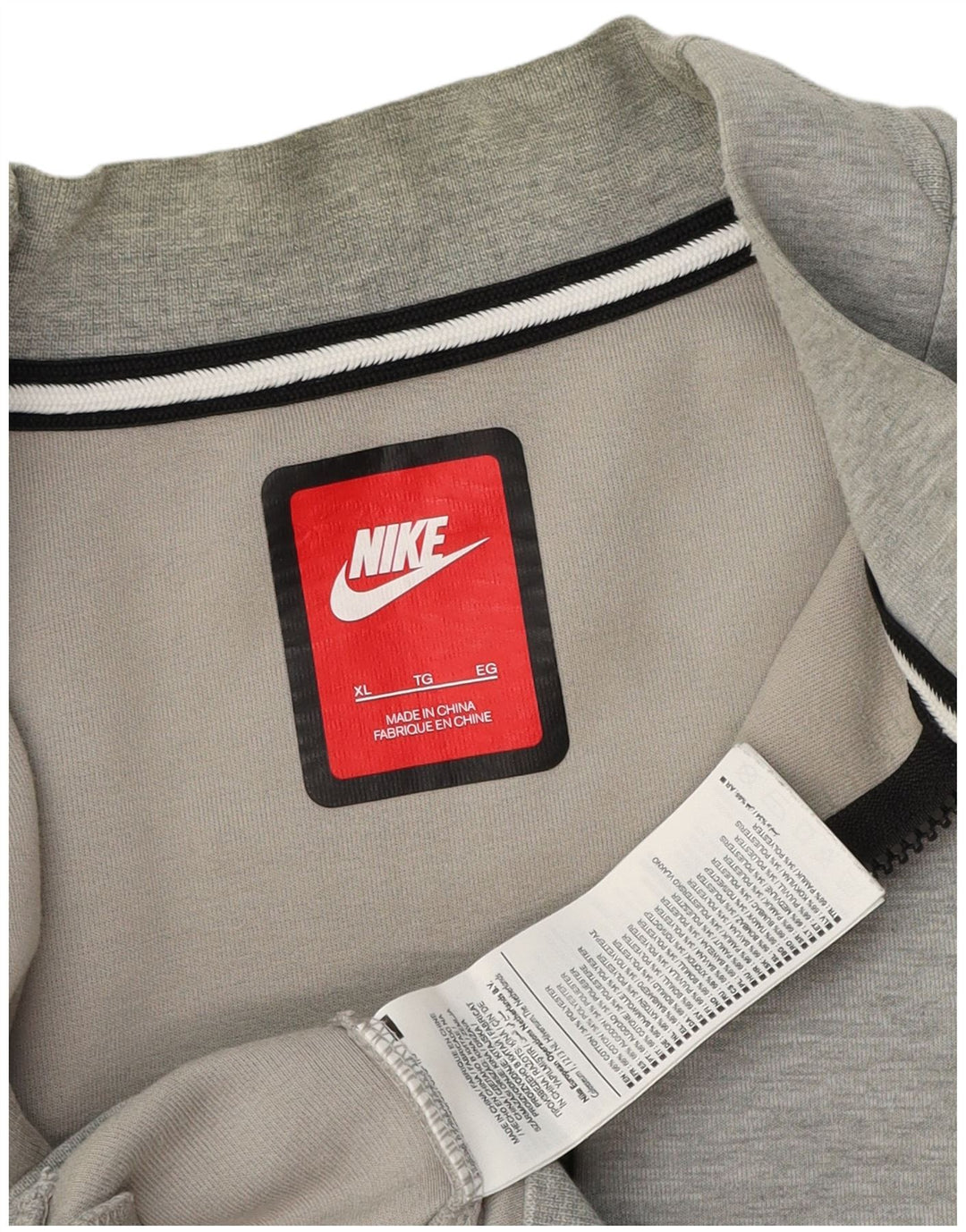 Nike Herren-Trainingsanzugoberteil, große, grau gefleckte Baumwolle