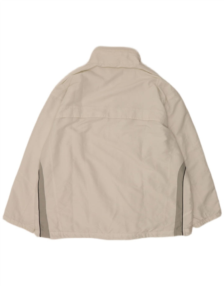 Domyos Herren-Trainingsanzug-Oberteil, Jacke, 2XL, weißes Colourblock-Polyester
