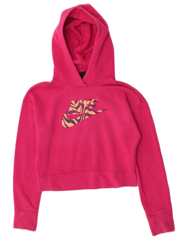 Nike Mädchen Crop Graphic Standard Fit Hoodie Pullover 12–13 Jahre Large Pink