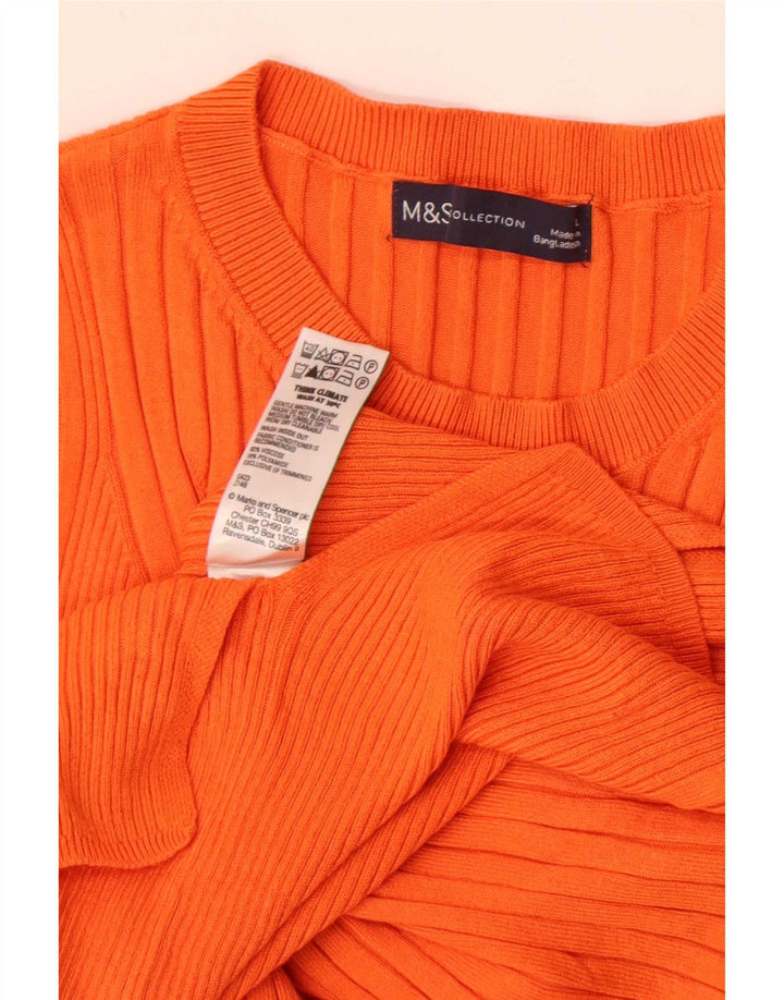 Marks & Spencer Damen Weste Top UK 14 Large Orange Viskose