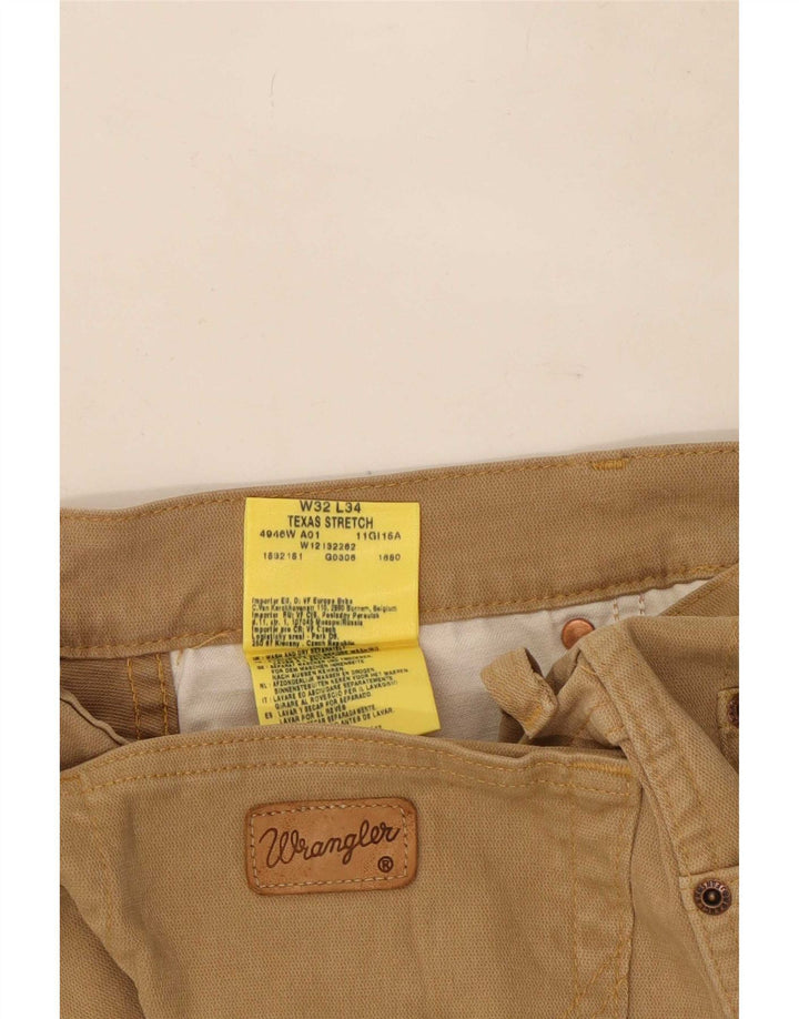 Wrangler Herren Texas Stretch Straight Jeans W32 L30 Braune Baumwolle