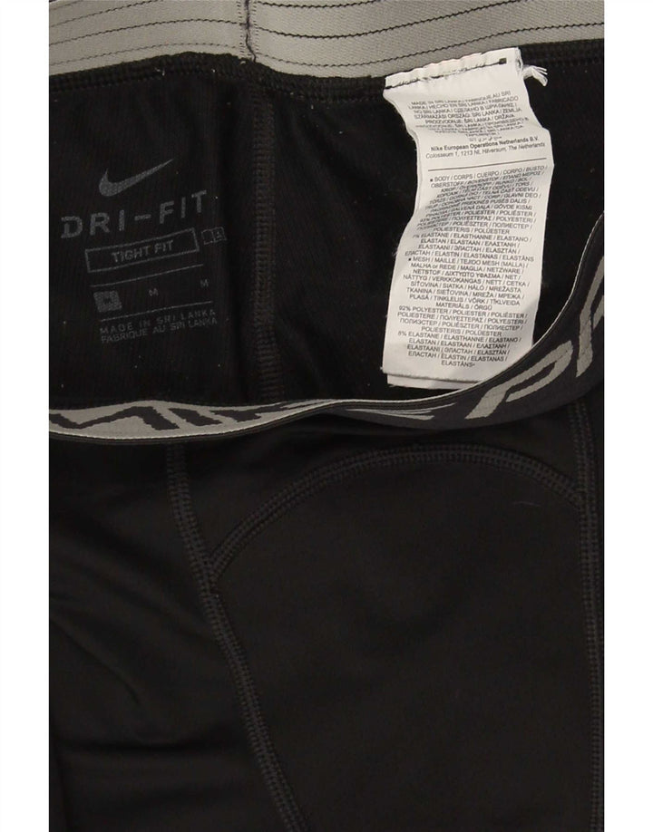 Nike Damen Dri Fit Graphic Leggings UK 12 Mittelschwarzes Polyester