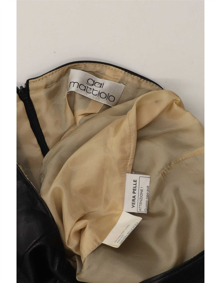 Gai Mattiolo Damen Lederrock W28 Medium Schwarz