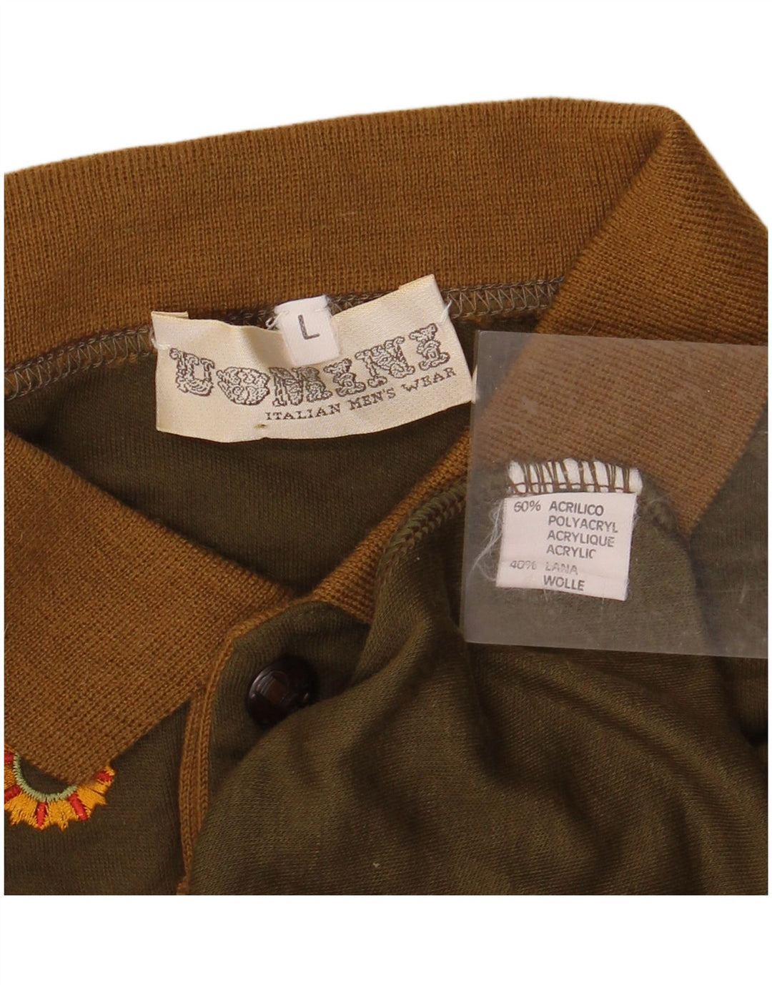 VINTAGE Herren-Pullover mit Rollkragen, groß, Khaki, Acryl