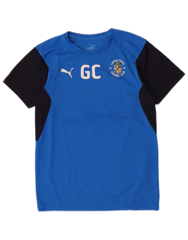 Puma Grafik-T-Shirt für Jungen, 13–14 Jahre, XL, blaues Farbblock-Polyester