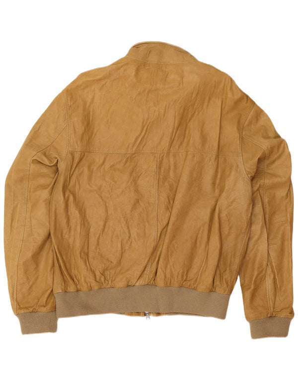 Massimo Rebecchi Damen Lederjacke IT 54 3XL Beige