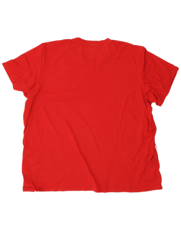 Adidas Herren T-Shirt Top 3XL Rot Baumwolle Sport