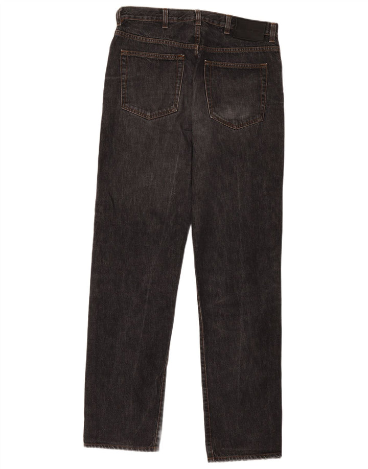 Calvin Klein Herren Straight Jeans W32 L31 Schwarze Baumwolle