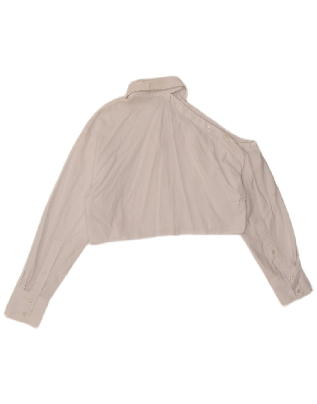 Übergroße Crop-Shirt-Bluse von Zara für Damen, UK 10, Größe S, weiße Baumwolle