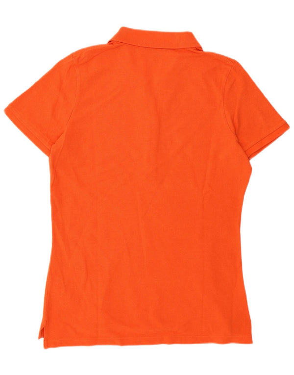 Gant Damen Kurzarm-Poloshirt UK 12 Mittelorange Baumwolle