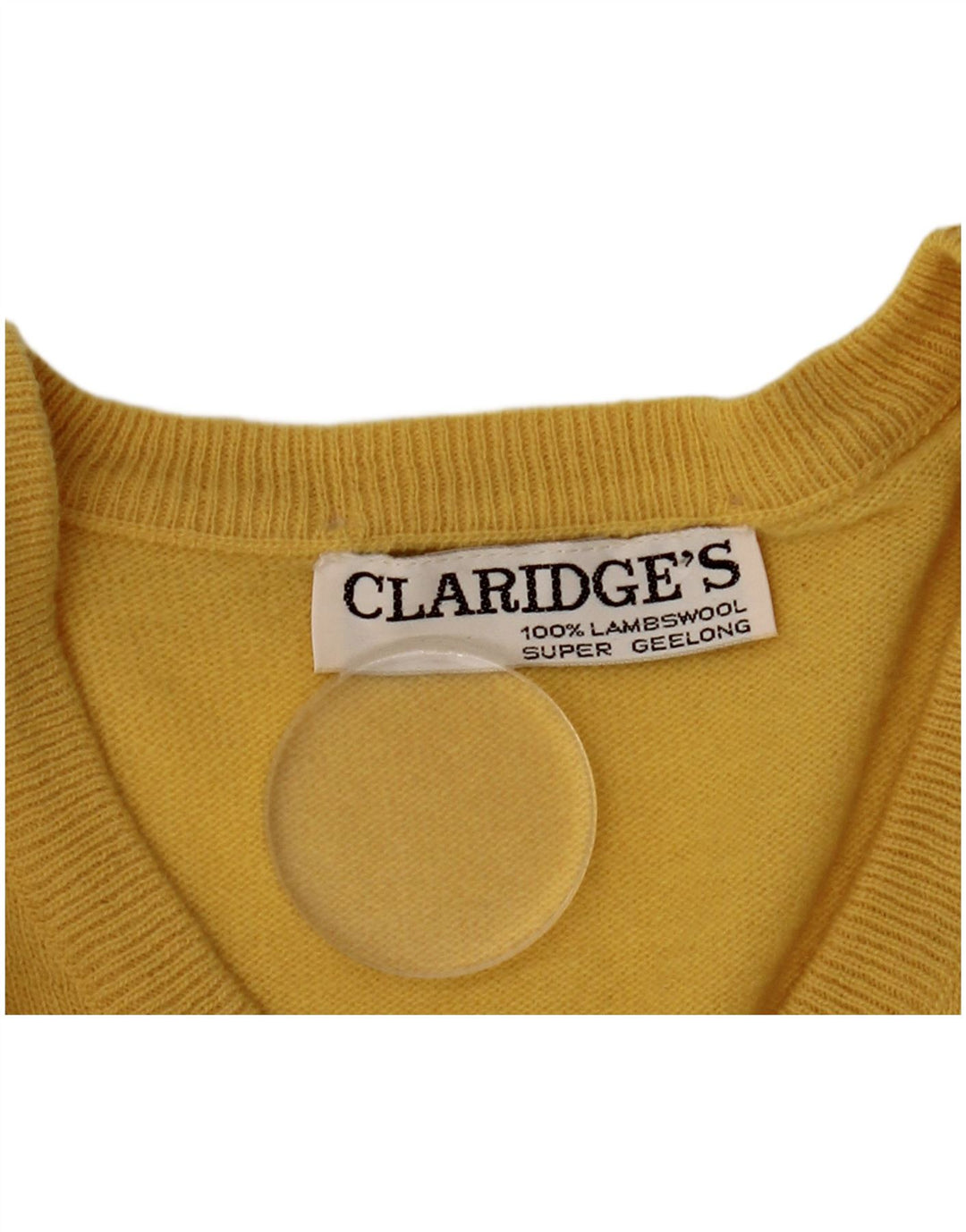 Claridges Herren-Pullover mit V-Ausschnitt, groß, gelbe Lammwolle