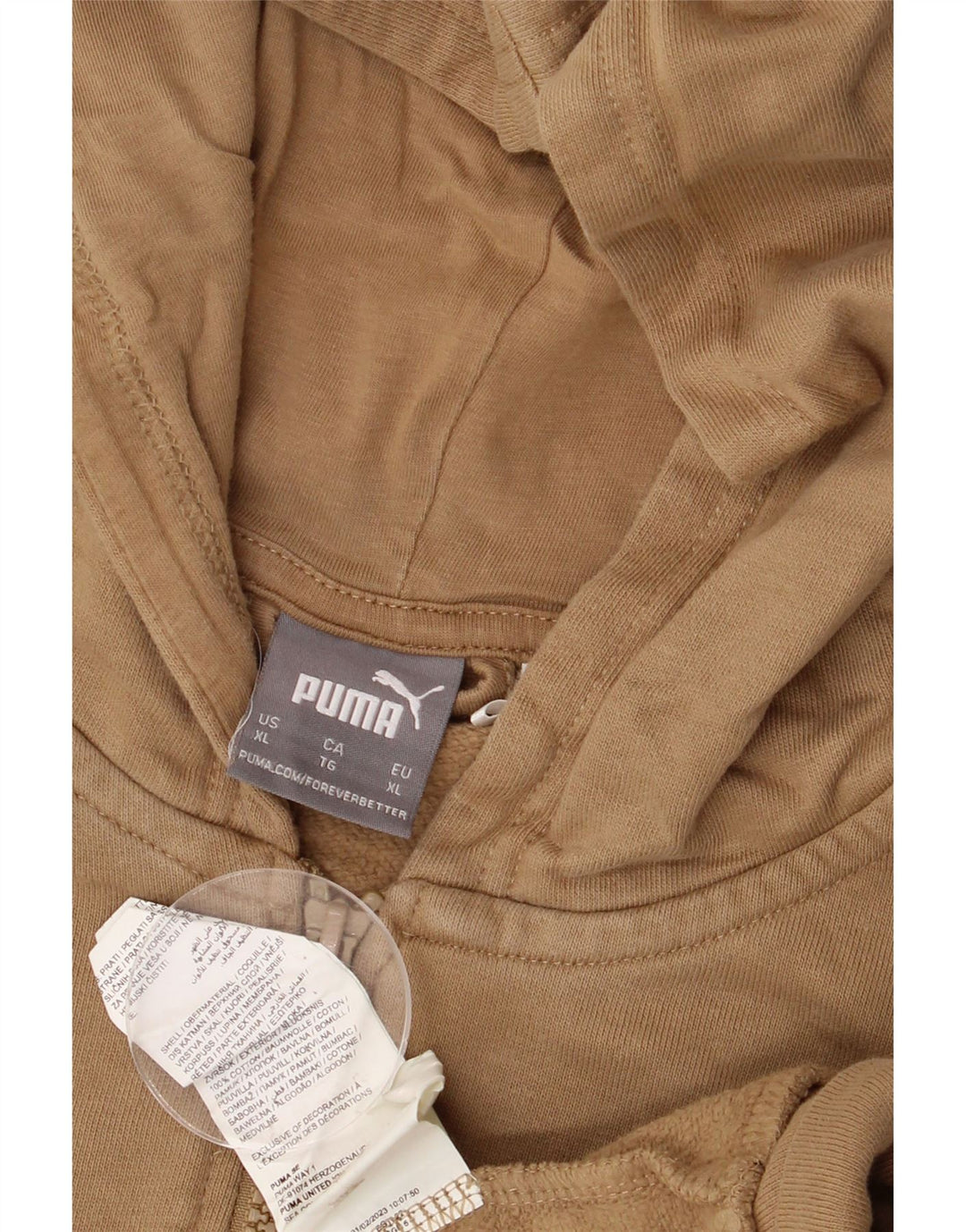 Puma Herren Zip Hoodie Pullover XL Braun Baumwolle