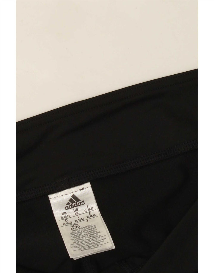 Adidas Damen Climalite Capri Leggings UK 20/22 XL Schwarz Polyester