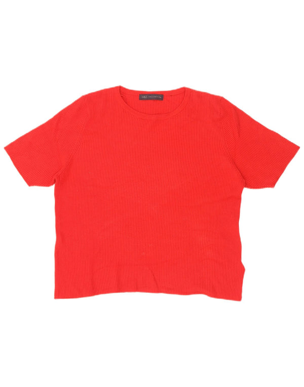 Marks & Spencer Damen T-Shirt Top UK 18 XL Rote Viskose