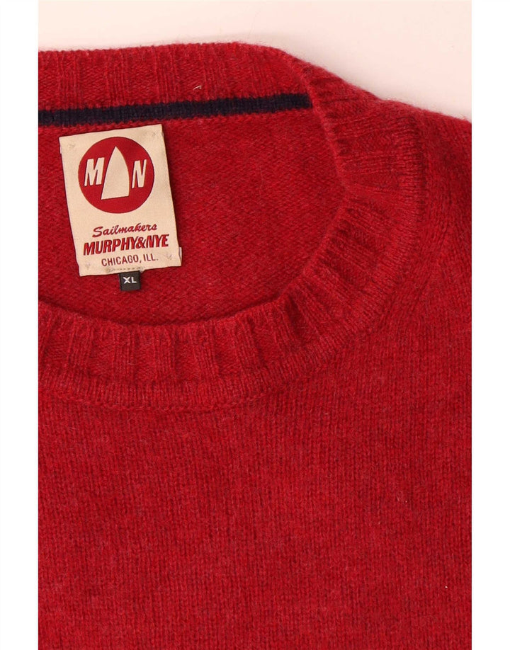 Murphy & Nye Herren-Pullover mit Rundhalsausschnitt, XL, Rot