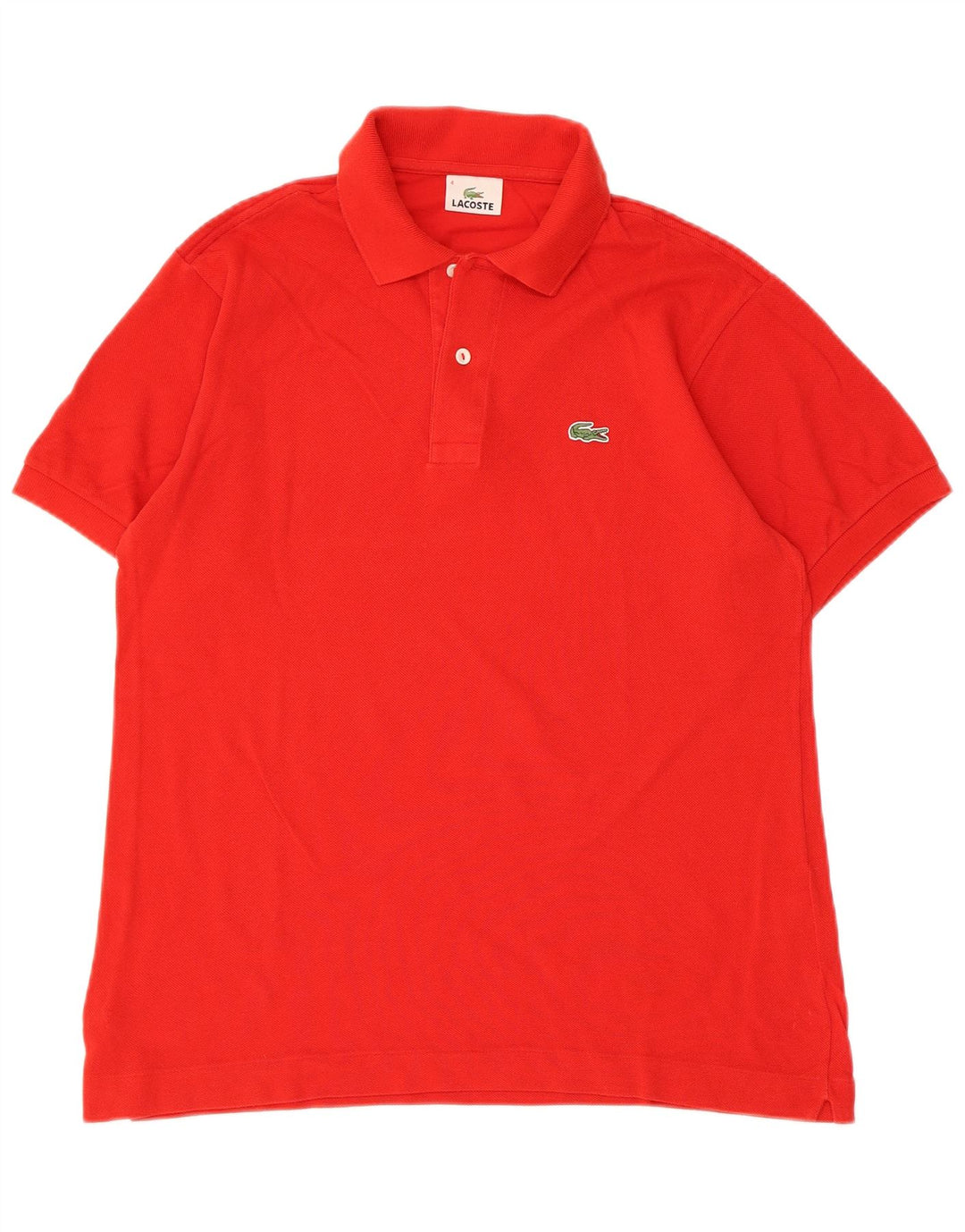 LACOSTE Herren-Poloshirt, Größe 4, mittelrote Baumwolle