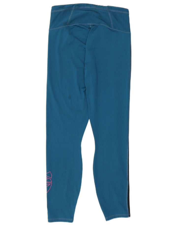 Puma Womens Graphic Leggings UK 12 Mittelblaues Colourblock-Polyester