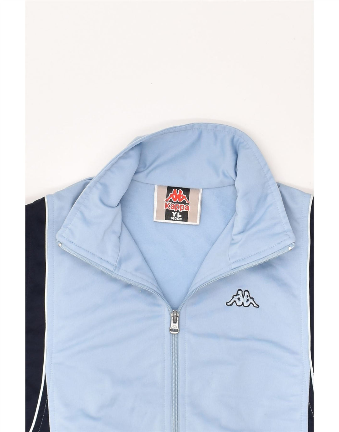 KAPPA Boys Tracksuit Top Jacket 9-10 Years Blue Colourblock Polyester | Vintage Kappa | Thrift | Second-Hand Kappa | Used Clothing | Messina Hembry 