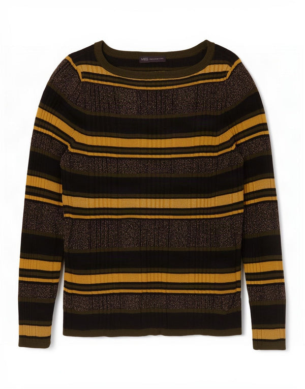 Marks & Spencer Damen-Pullover mit U-Boot-Ausschnitt, Gr. 42, Größe L, mehrfarbig