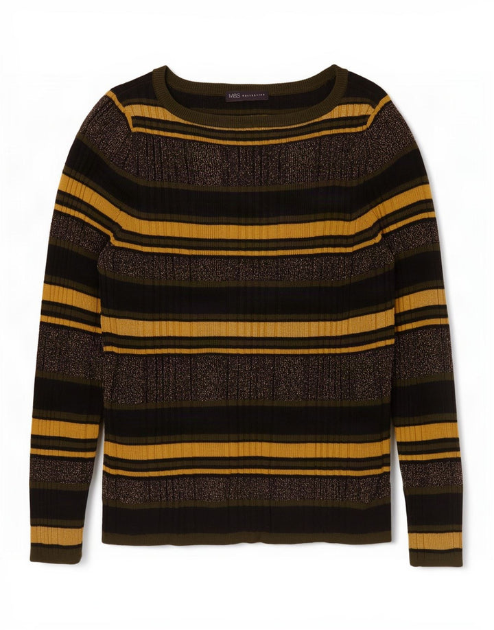 Marks & Spencer Damen-Pullover mit U-Boot-Ausschnitt, Gr. 42, Größe L, mehrfarbig