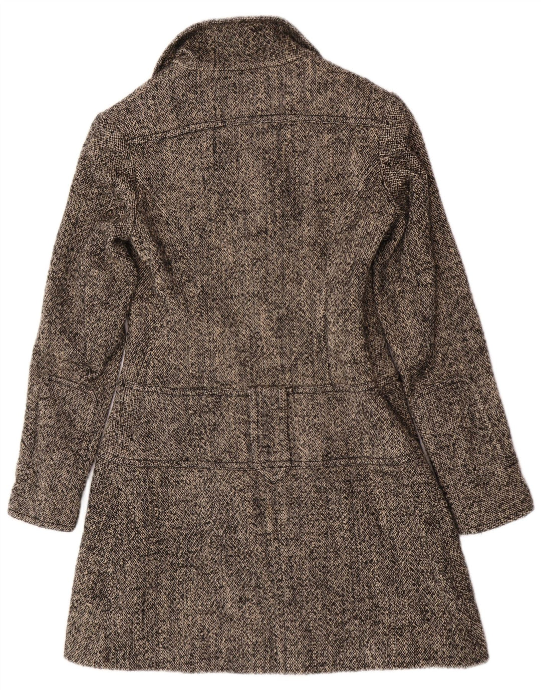 Guess Damenmantel UK 12 Mittelgrau gefleckte Wolle