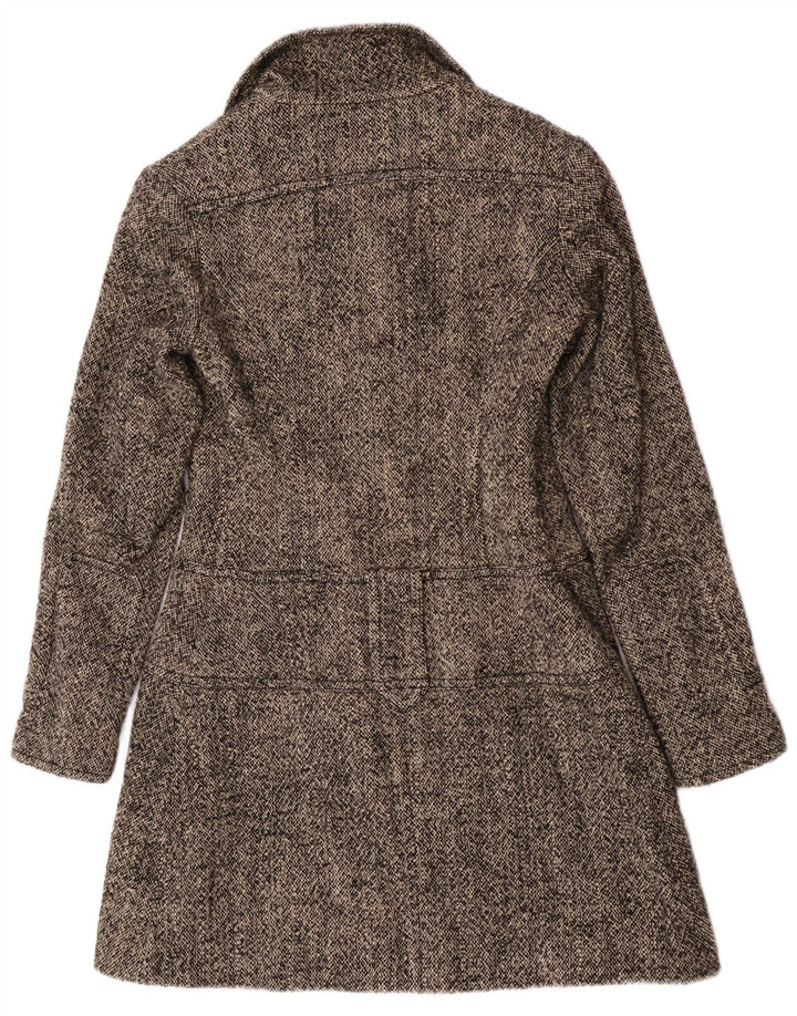 Guess Damenmantel UK 12 Mittelgrau gefleckte Wolle