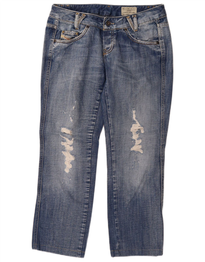 Diesel Damen Looppy Distressed Straight Jeans W32 L26 Blaue Baumwolle