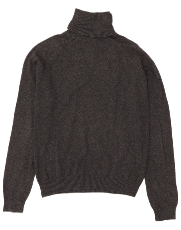 Zara Damen Crop Rollkragenpullover Pullover UK 12 Mittelgraue Baumwolle
