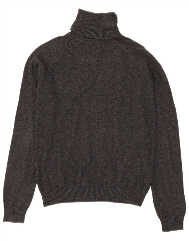 Zara Damen Crop Rollkragenpullover Pullover UK 12 Mittelgraue Baumwolle