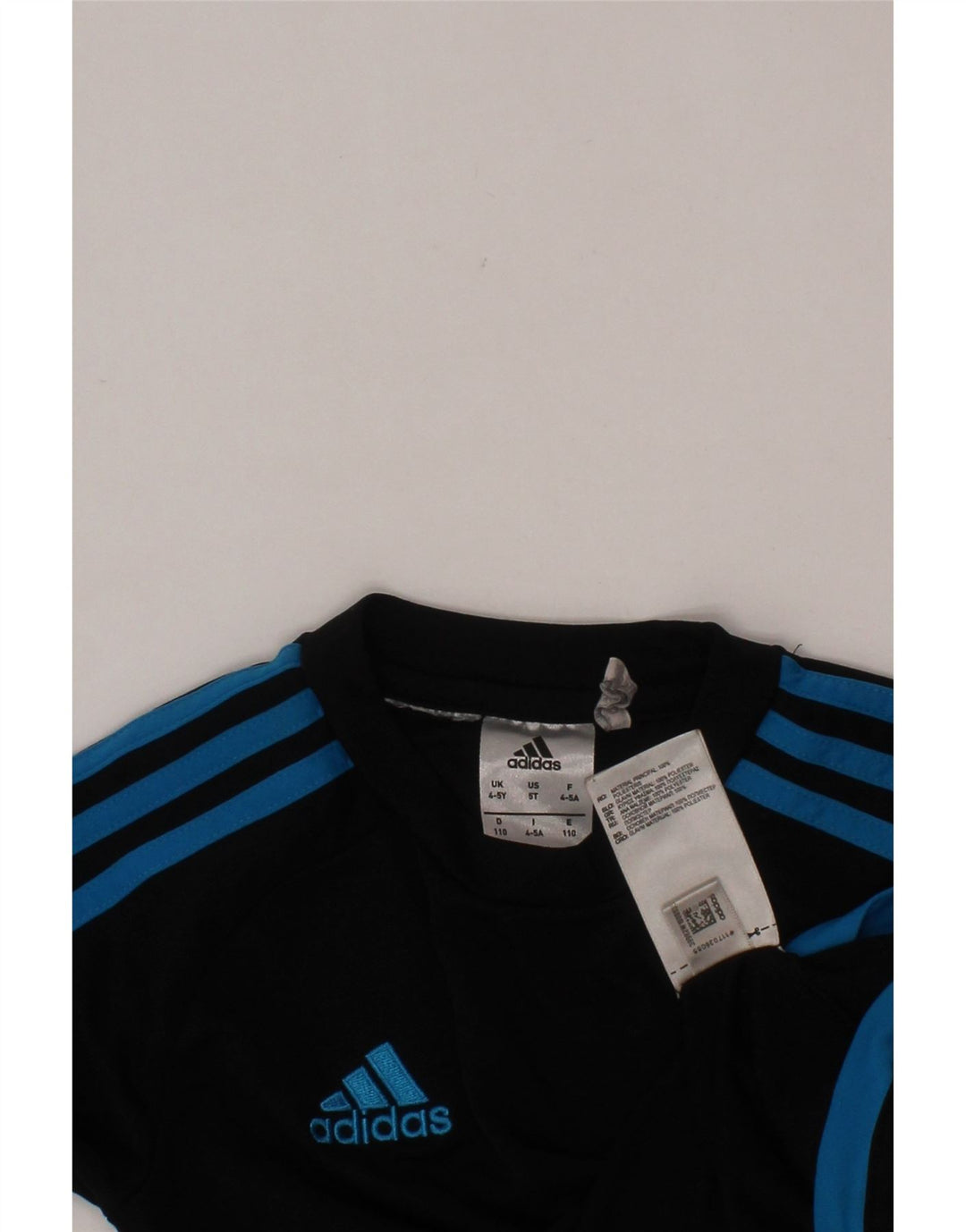 ADIDAS Climalite T-Shirt für Jungen, 4–5 Jahre, schwarzes Colourblock-Polyester