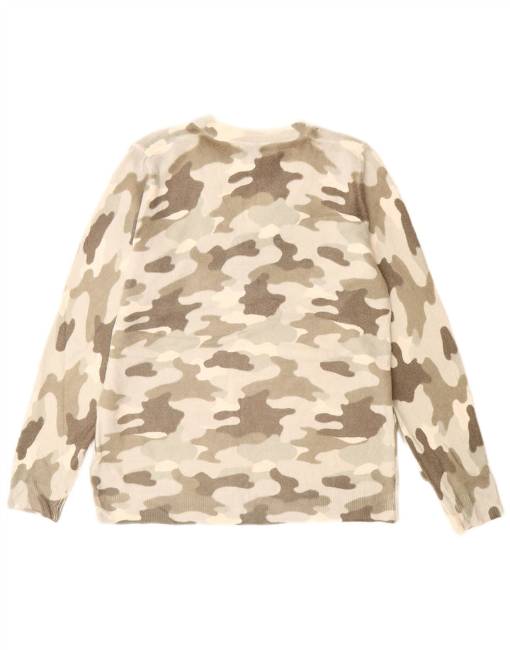 Marks & Spencer Damen-Pullover mit V-Ausschnitt, UK 14, Mittelbeige-Tarnung