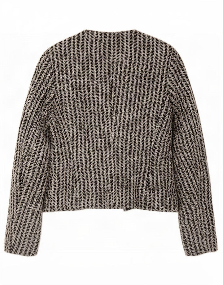 Hugo Boss Damen-Blazer, übergroß, offen, Gr. 10, Größe S, Schwarz, geometrisch