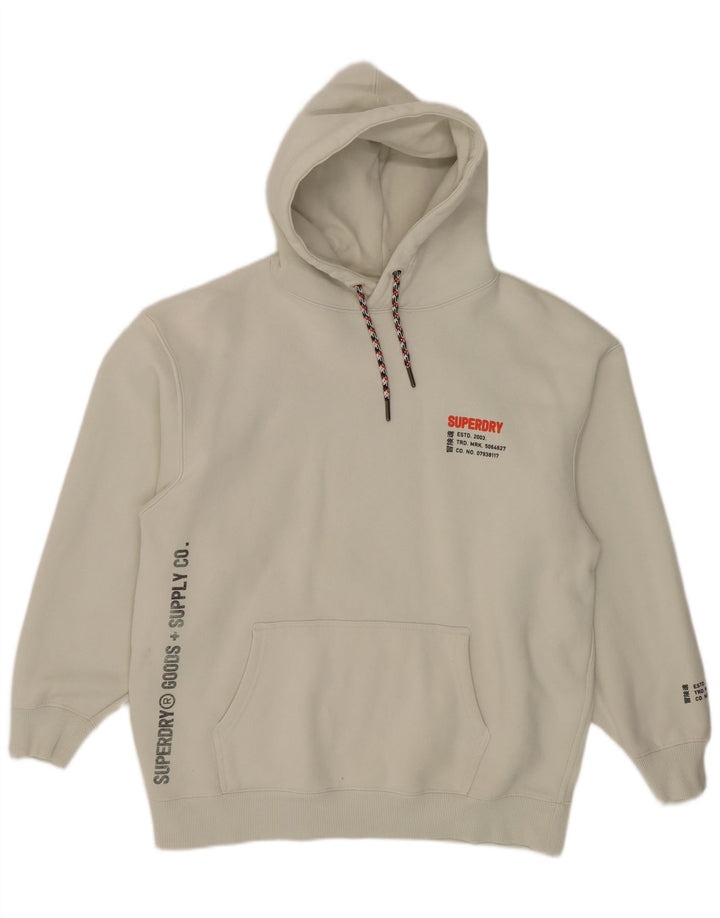 Superdry Herren-Kapuzenpullover mit Grafik, mittelweiße Baumwolle