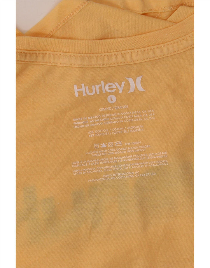 HURLEY Herren-T-Shirt mit Grafik, groß, aus gelber Baumwolle