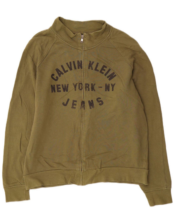 Calvin Klein Jeans Herren-Trainingsanzug mit grafischem Oberteil, 3XL, Khaki, Baumwolle