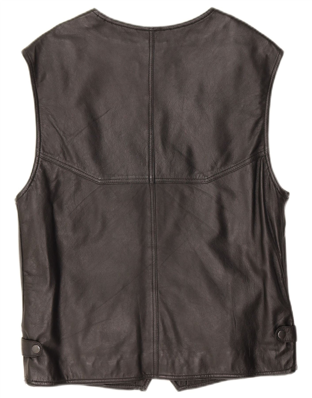 Vintage Herren Lederweste IT 48 Small Schwarz